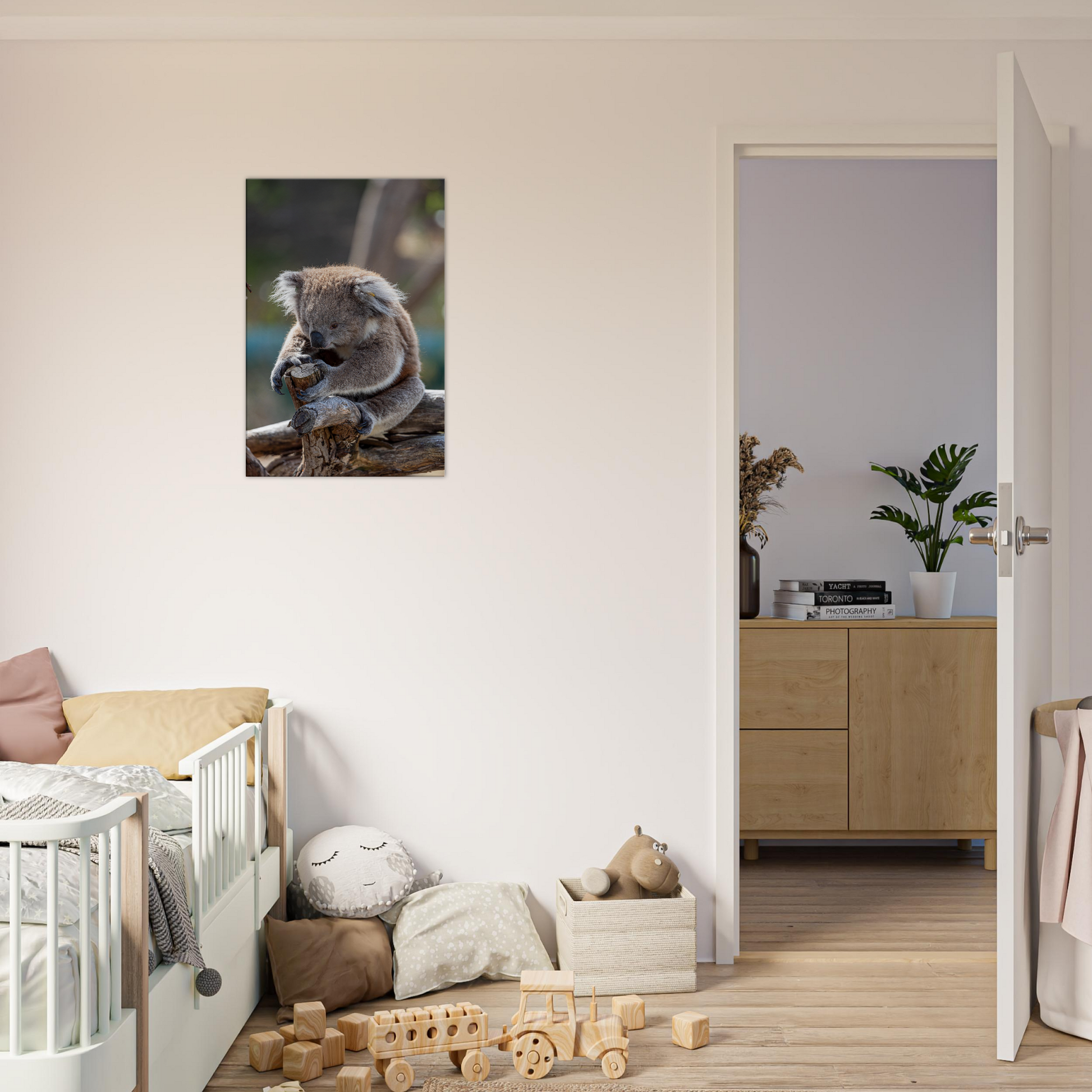 Cute koala sits on the tree - by Istvan Maar Photography - kids room decor