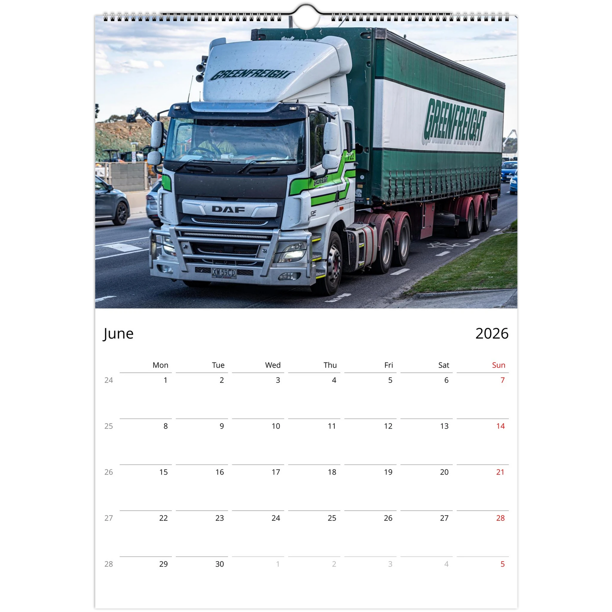 2027 Trucks Wall Calendar – photography detail of trucks on the road