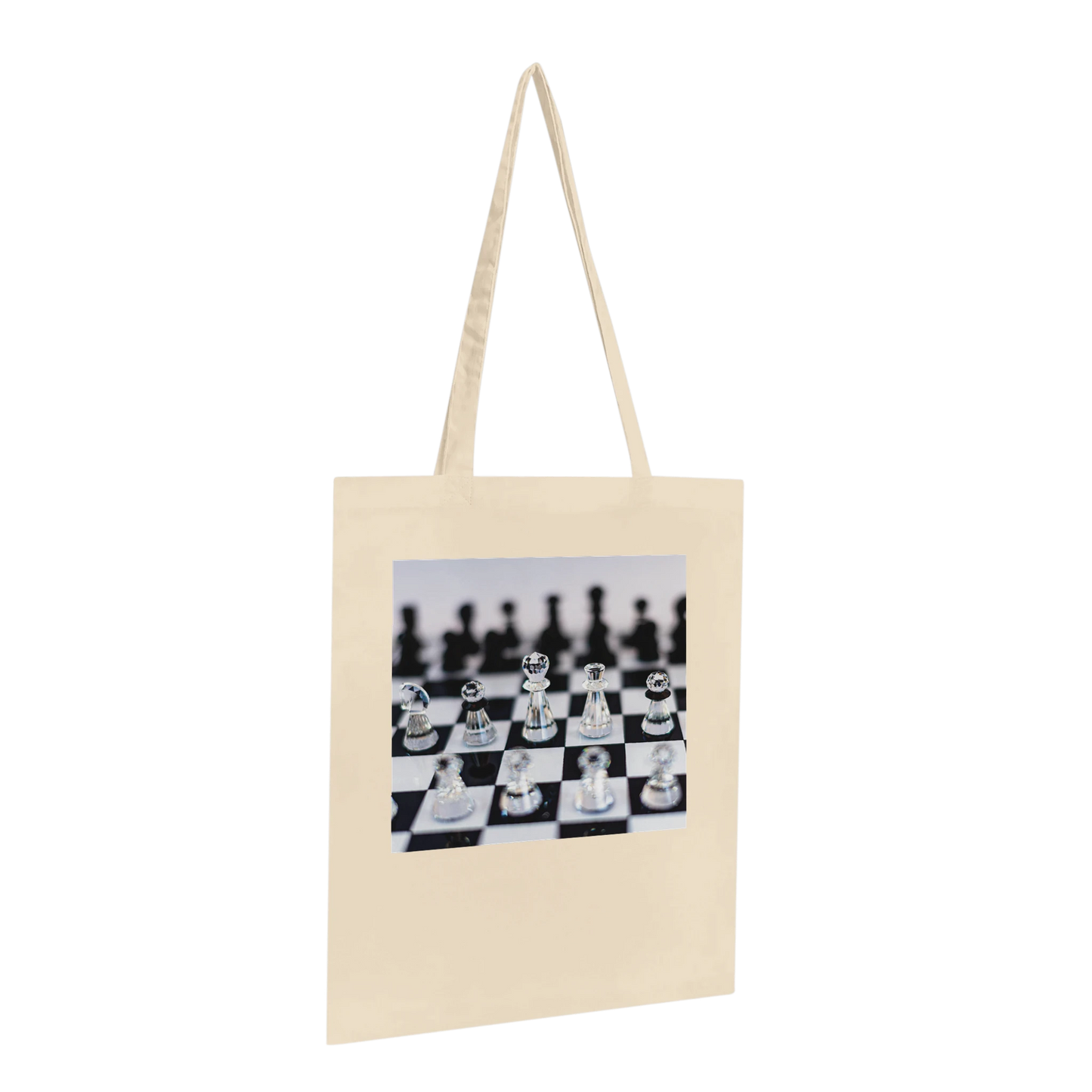 Think Sharp crystal chess tote bag — Classic Natural