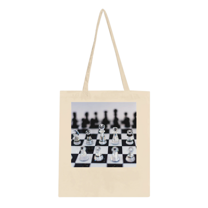 Think Sharp crystal chess tote bag — Classic Natural