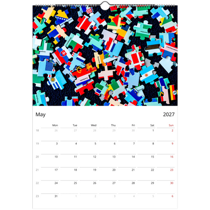 2027 Puzzle Wall Calendar – lifestyle wall display in home interior