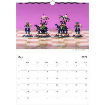 2027 Indian Chess Wall Calendar – lifestyle wall display in home interior