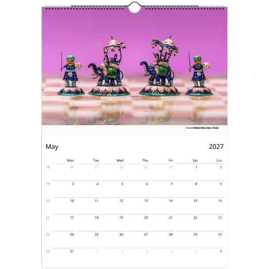 2027 Indian Chess Wall Calendar – lifestyle wall display in home interior
