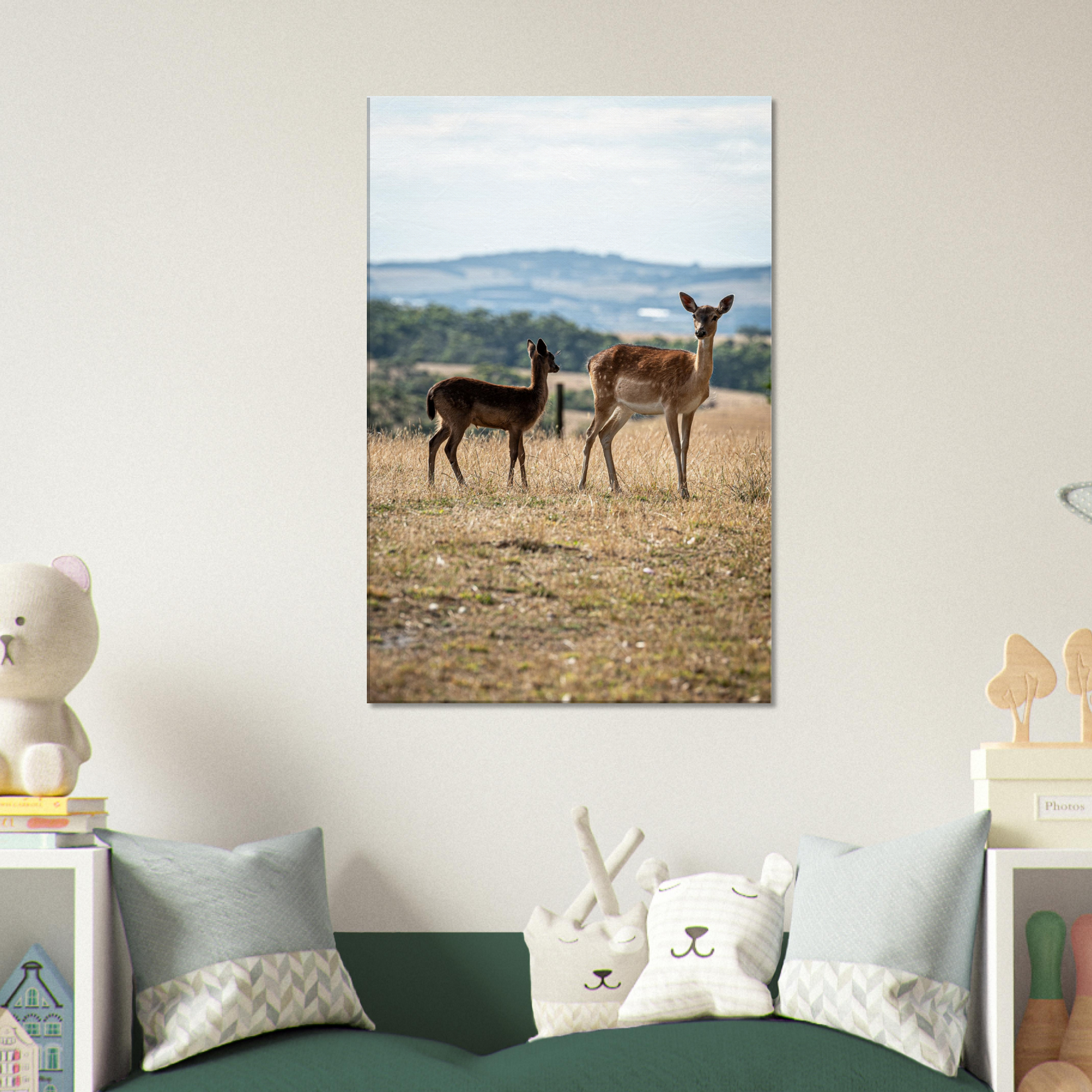 	
Deer Wildlife Animals Art Nursery Photography Wall Decor Kids Room Poster Playroom Artwork Stag Stretched Canvas 089