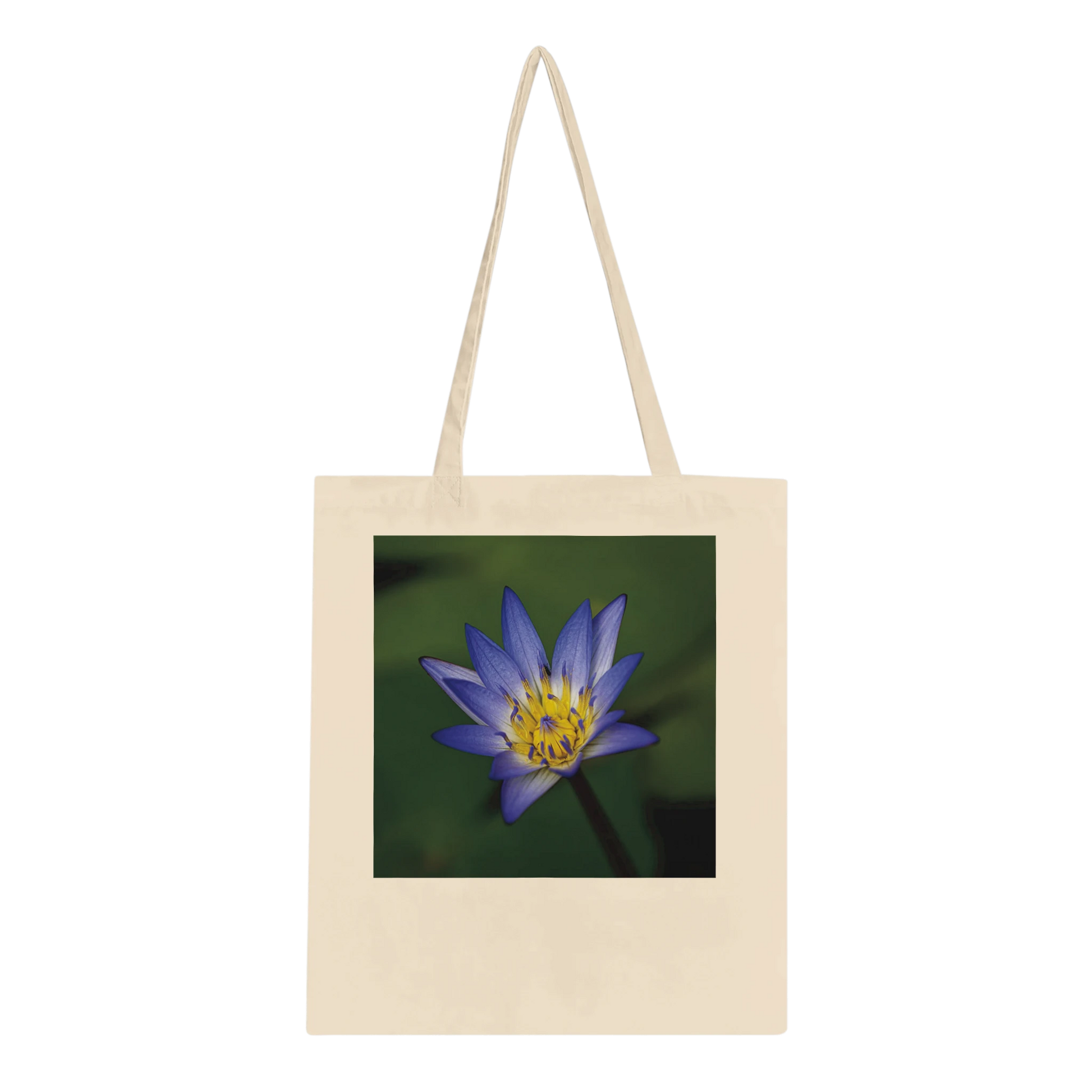 Water Lily Tote Bag – Classic Natural – Blue Lotus Fine Art Photography by Istvan Maar