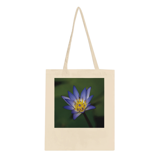 Water Lily Tote Bag – Classic Natural – Blue Lotus Fine Art Photography by Istvan Maar