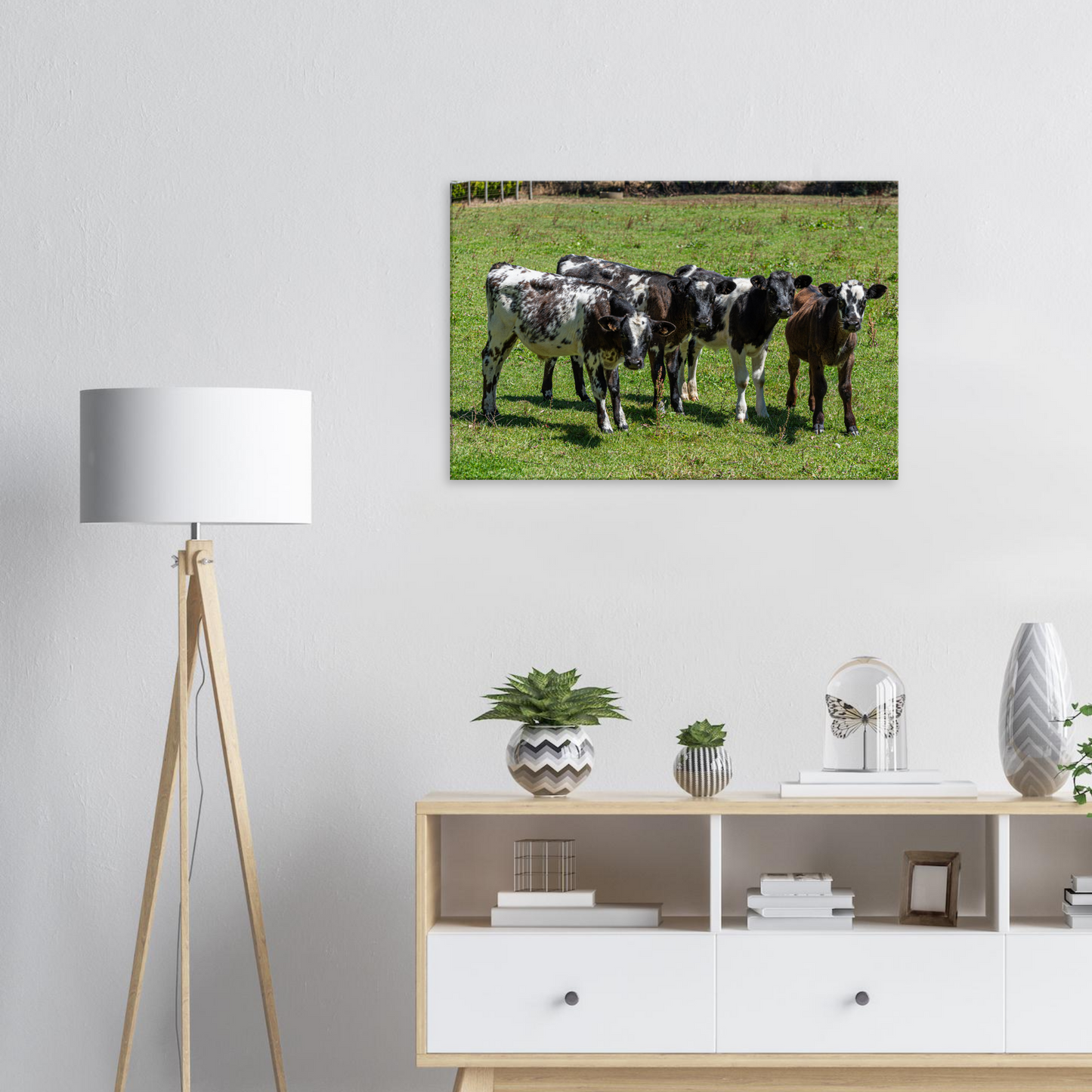 Calves Domestic Animal Canvas Wall Art Photography, Nursery Print, Nursery Animal Wall Decor, Kids Room, Prints, Stretched canvas by Istvan Maar Photography mockup 03