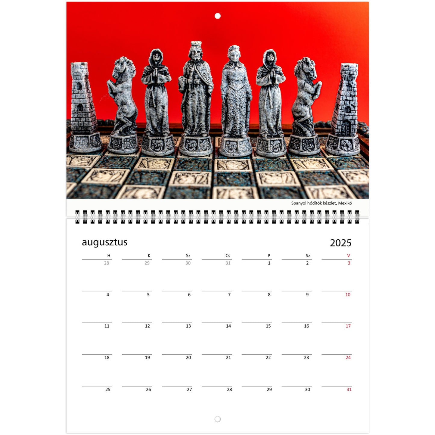 2025 Chess Wall Calendar by Istvan Maar Photography featuring intricate chess sets around the world.