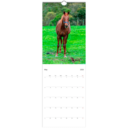 Horses Slim Wall Calendar – lifestyle wall display in home interior