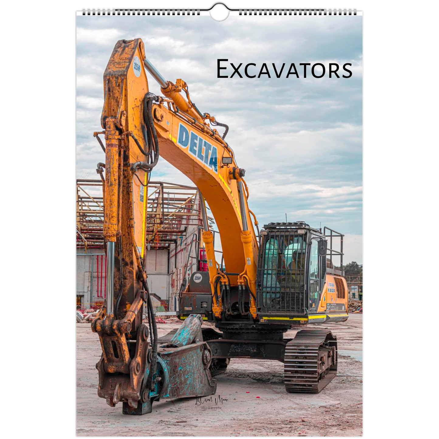The cover of a personalised Excavator Wall calendar by Istvan Maar Photography.