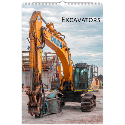 The cover of a personalised Excavator Wall calendar by Istvan Maar Photography.