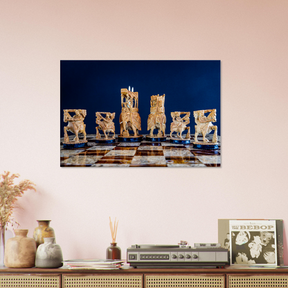 Sandalwood Rajasthan Style Chess Canvas by Istvan Maar Photography - man cave