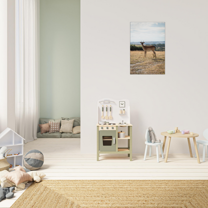 Deer wildlife canvas – framing and edge wrap detail