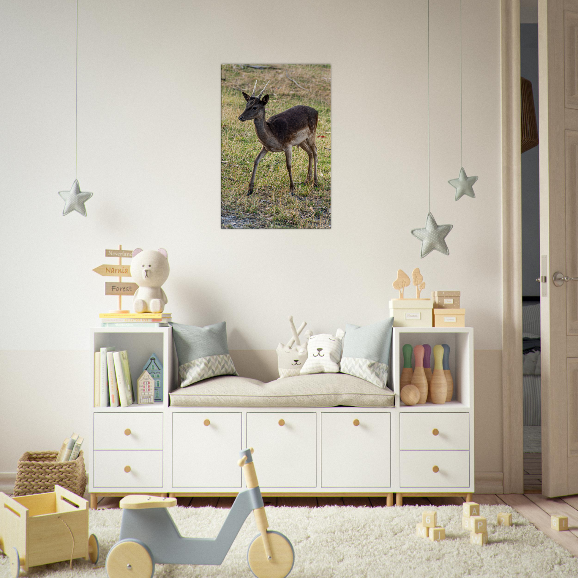 	
Deer Wildlife Animals Art Nursery Photography Wall Decor Kids Room Poster Playroom Artwork Stag Stretched Canvas 031