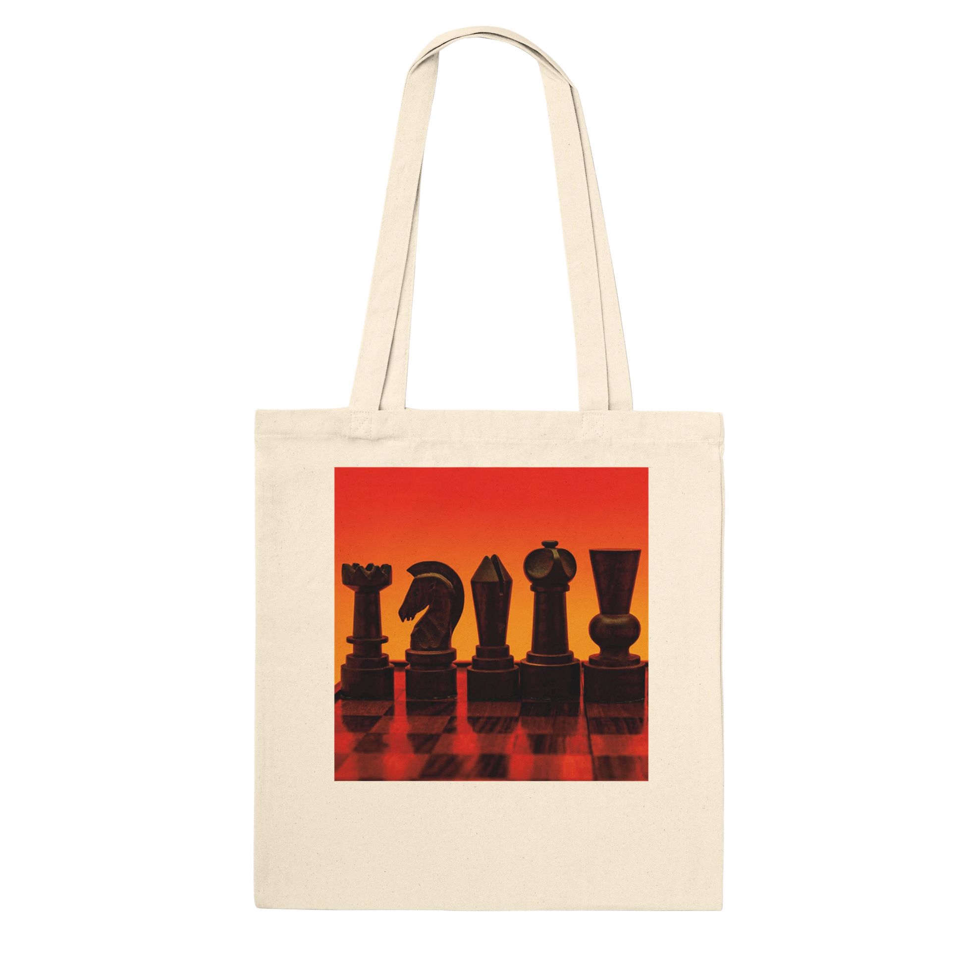 Silhouette Chess Tote Bag – Personalised Canvas Tote – Chess Back Rank Photography Gift