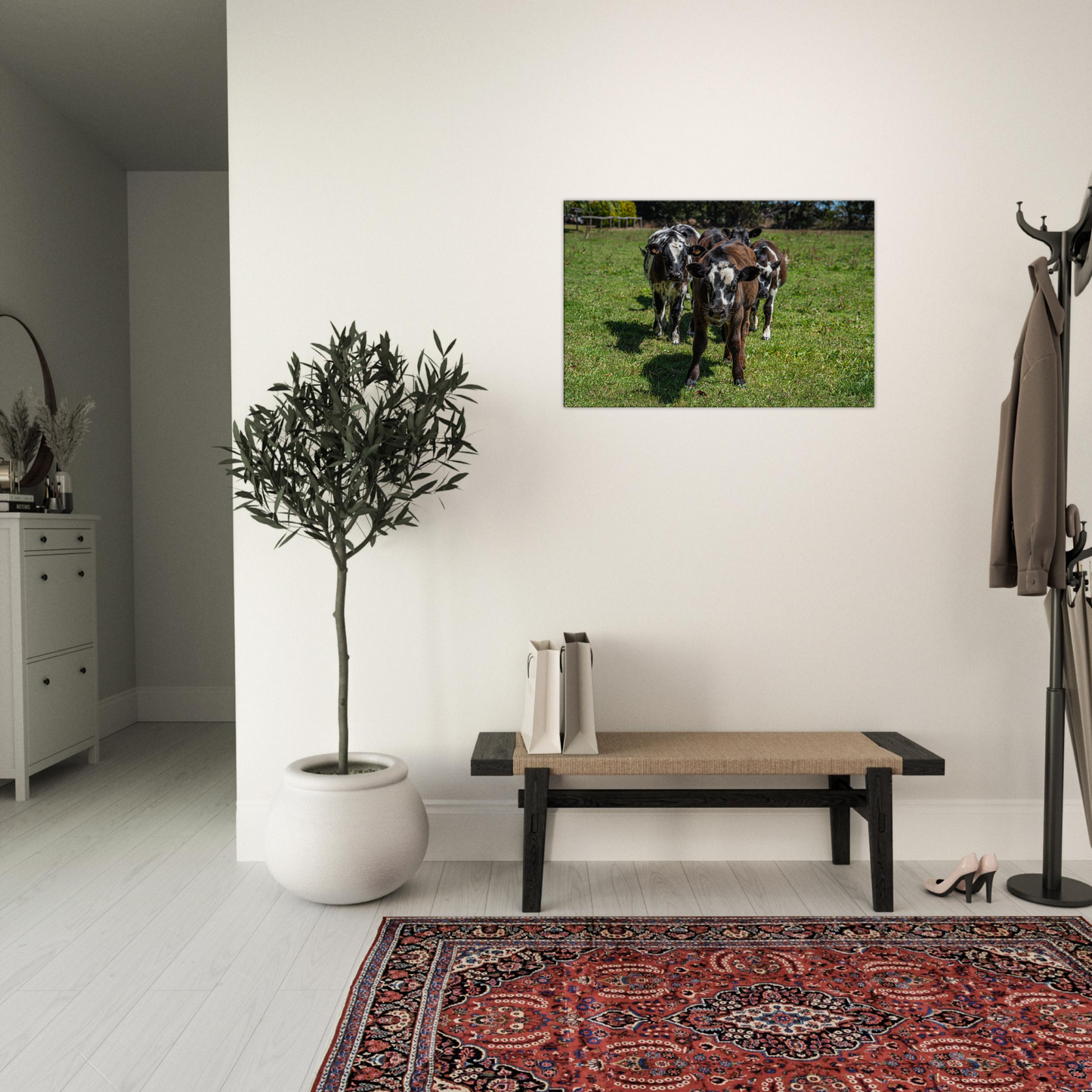 Calves Domestic Animal Canvas Wall Art Photography, Nursery Print, Nursery Animal Wall Decor, Kids Room, Prints, Stretched canvas by Istvan Maar Photography mockup 04