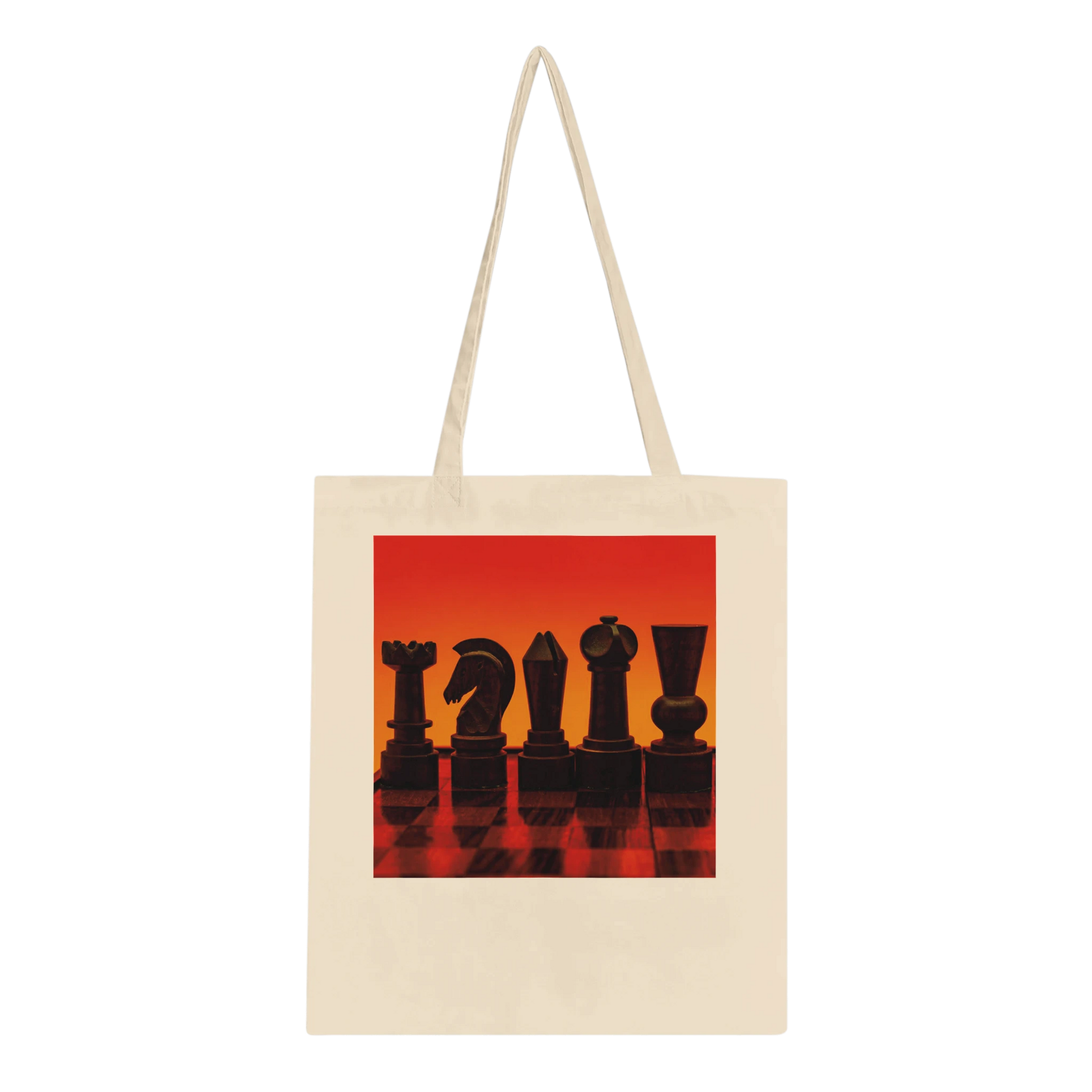 Silhouette Chess Set Tote Bag – Classic Natural – Chess Pieces Fine Art Photography by Istvan Maar