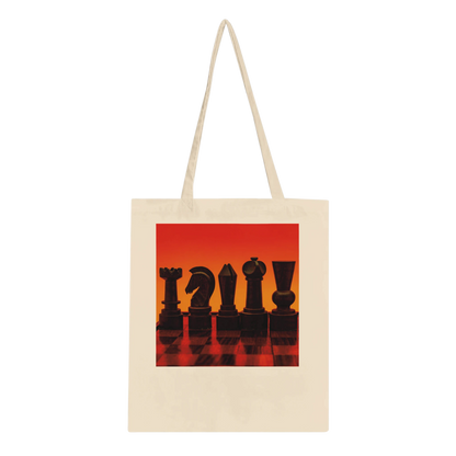 Silhouette Chess Set Tote Bag – Classic Natural – Chess Pieces Fine Art Photography by Istvan Maar