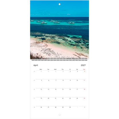 Ships Square Wall Calendar – product packaging and spiral binding detail