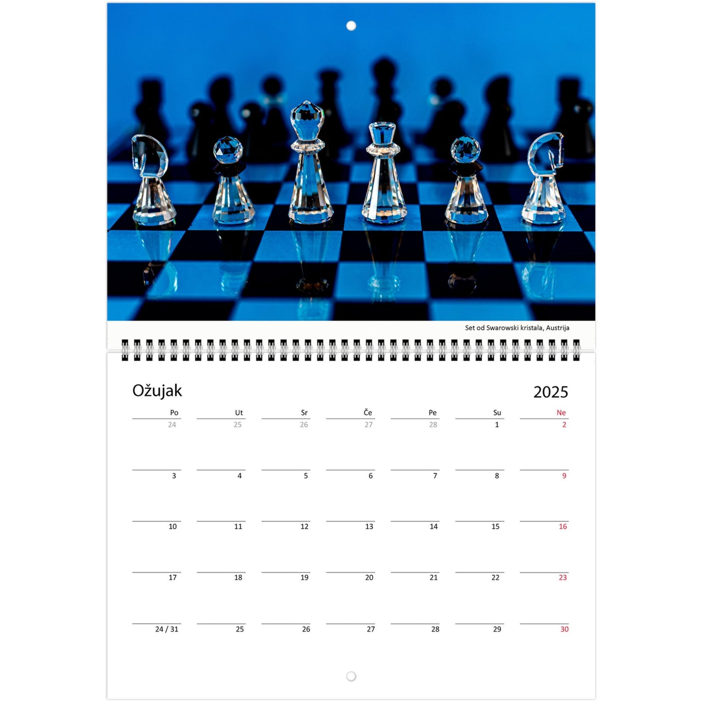 2025 Chess Wall Calendar by Istvan Maar Photography featuring intricate chess sets.