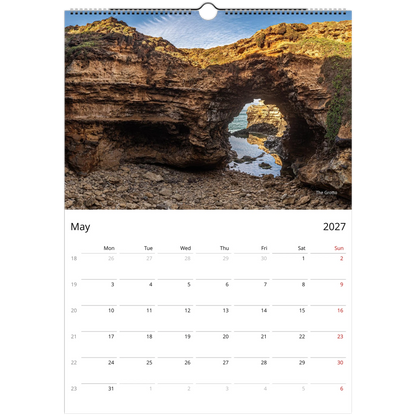 Great Ocean Road Wall Calendar – monthly spread with coastal road photography