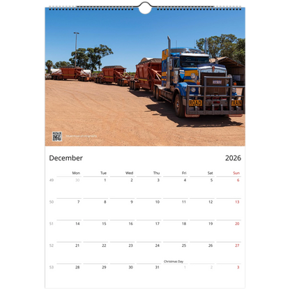 2027 Trucks Wall Calendar – monthly spread with truck photography