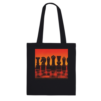 Silhouette Chess Set Tote Bag – Premium Black – Chess Pieces Fine Art Photography by Istvan Maar