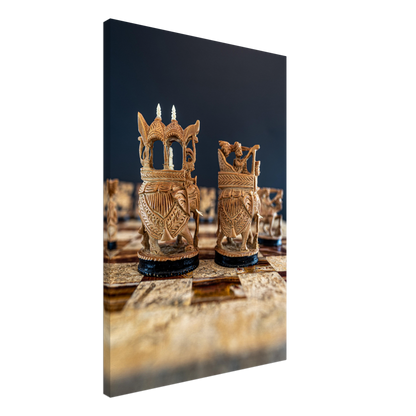 Sandalwood Rajasthan Style Chess Canvas by Istvan Maar Photography - by side