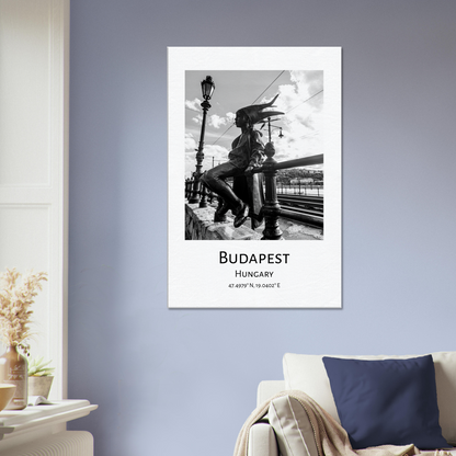 Personalised Budapest Travel Canvas - Little Princess Statue by Istvan Maar Photography - home décor