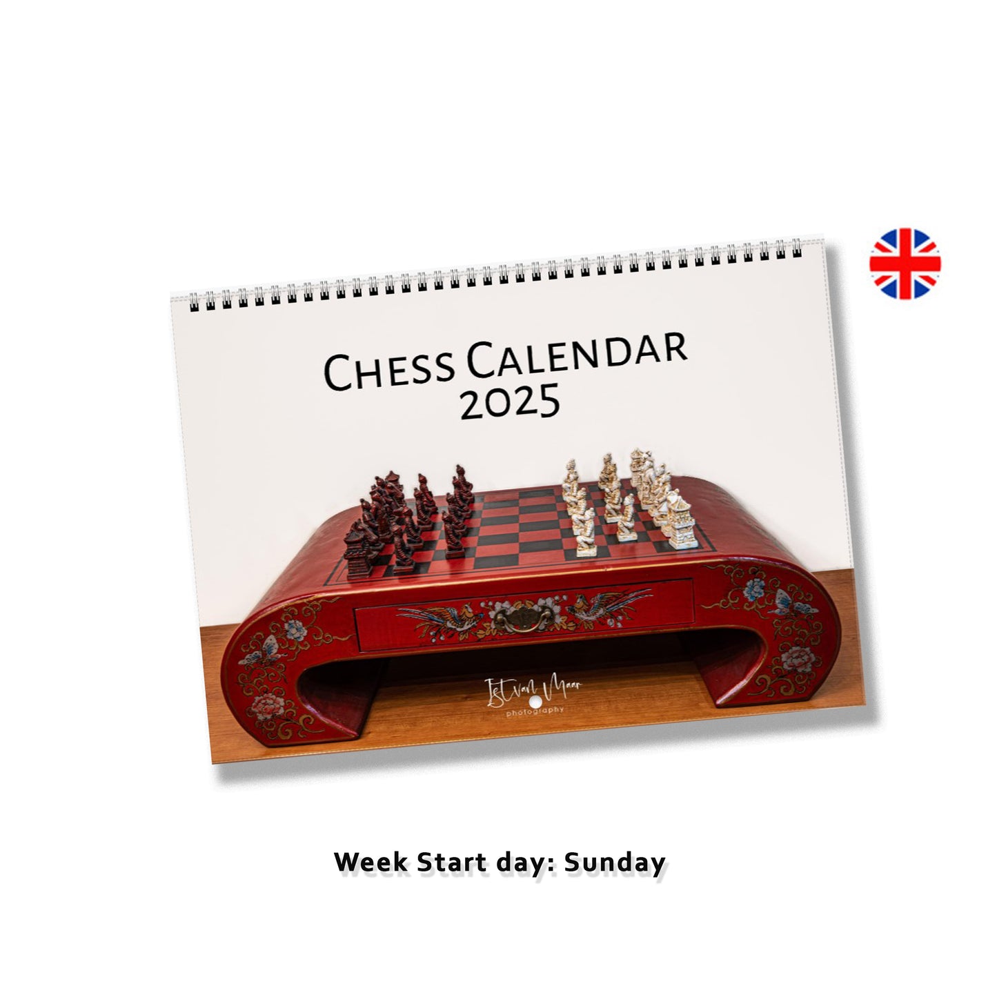 Chess wall calendar by Istvan Maar Photography starts by Sunday