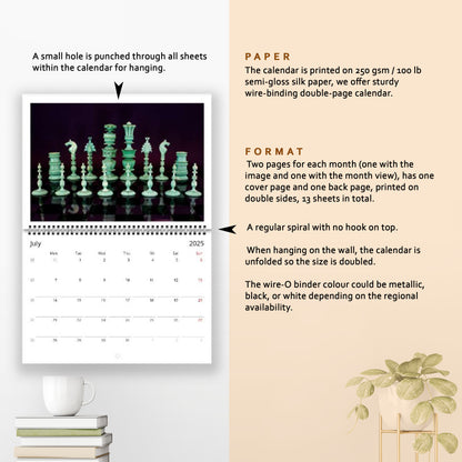 Format of Chess calendar by Istvan Maar Photography - LT - Spanish version for US & Canada