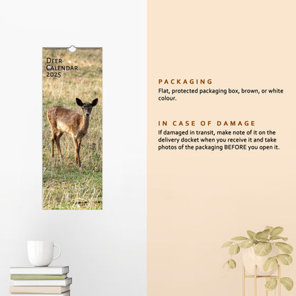 Packaging of Slim Vertical Deer Calendar by Istvan Maar Photography in English 