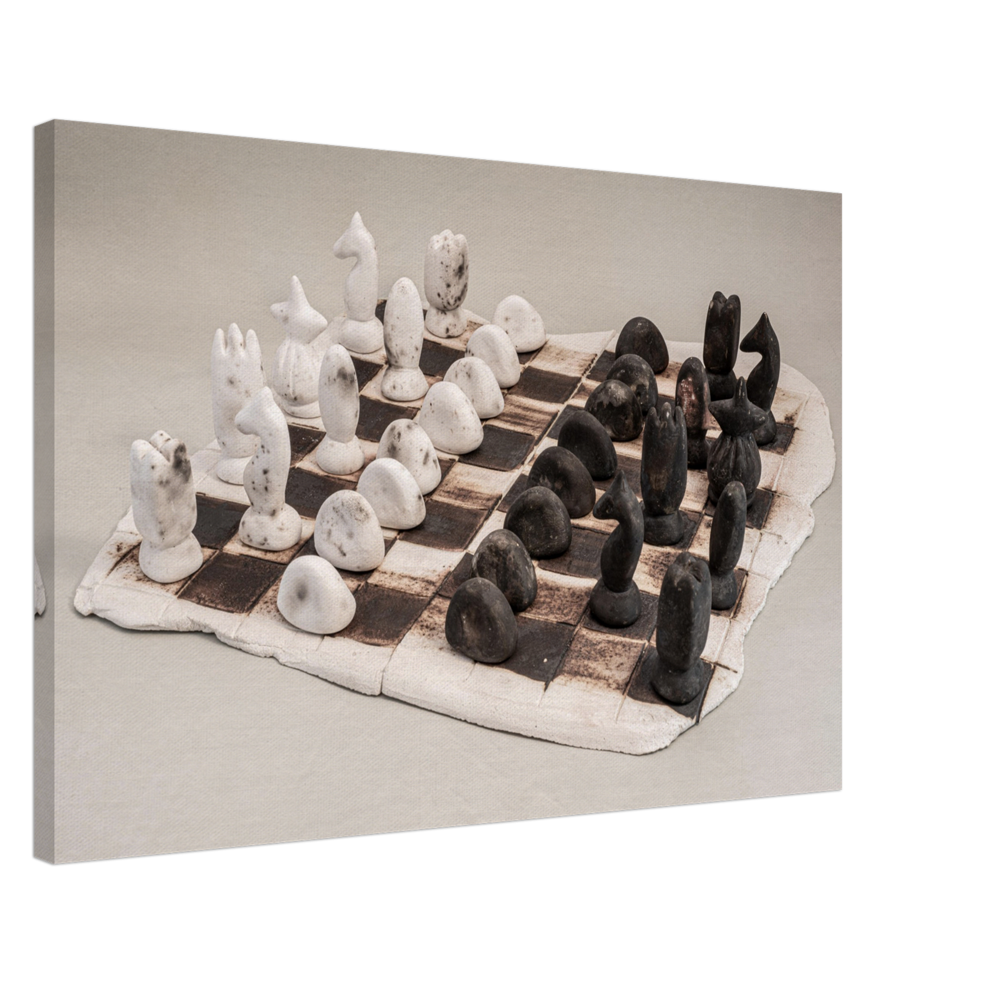 Pebble stone Chess Set Canvas by Istvan Maar Photography - by side