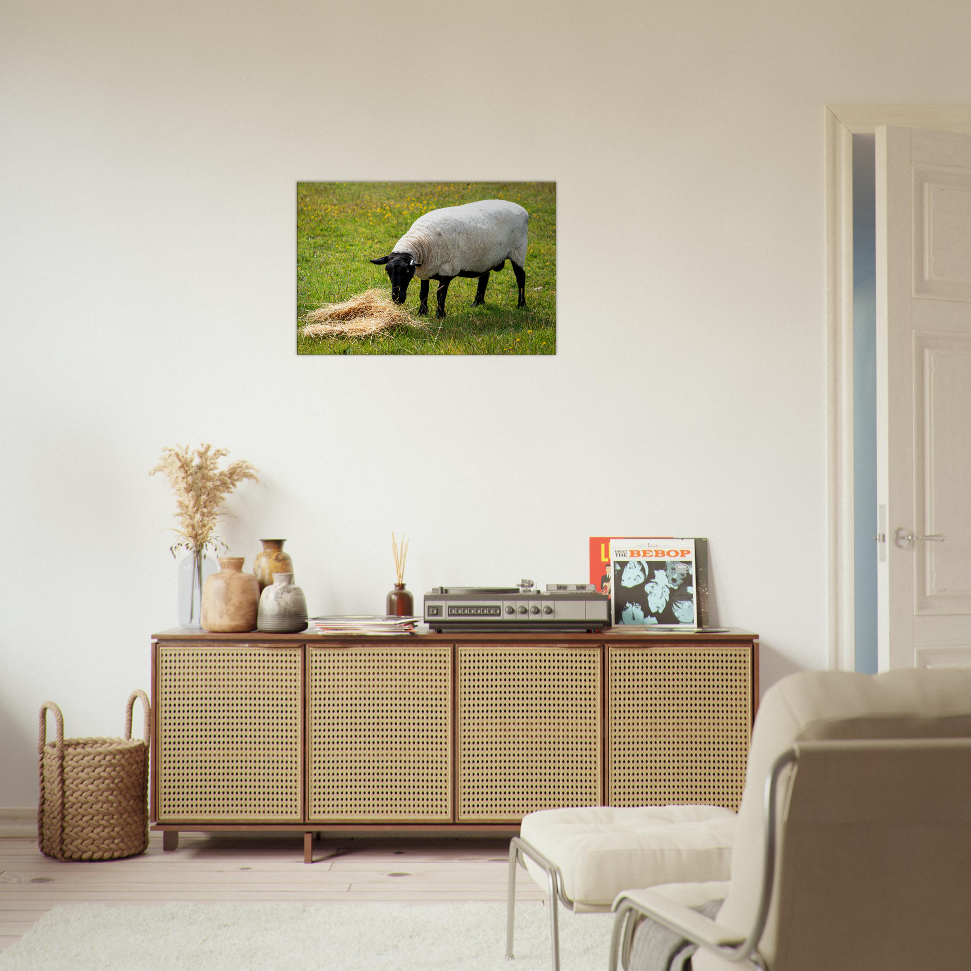 Sheep Domestic Animal Canvas Wall Art Photography, Nursery Print, Nursery Animal Wall Decor, Kids Room, Prints, Stretched canvas by Istvan Maar Photography 07