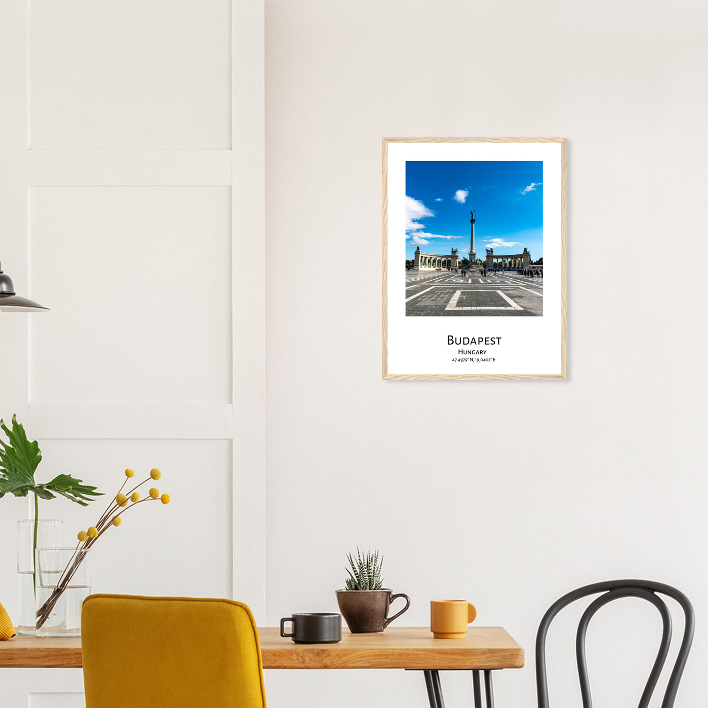 Personalised framed Budapest poster by Istvan Maar Photography - Heroes' Square - dining