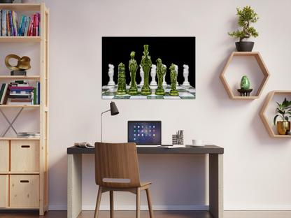 Porcelain Chess Set (made in China) Canvas by Istvan Maar Photography  - home office 2