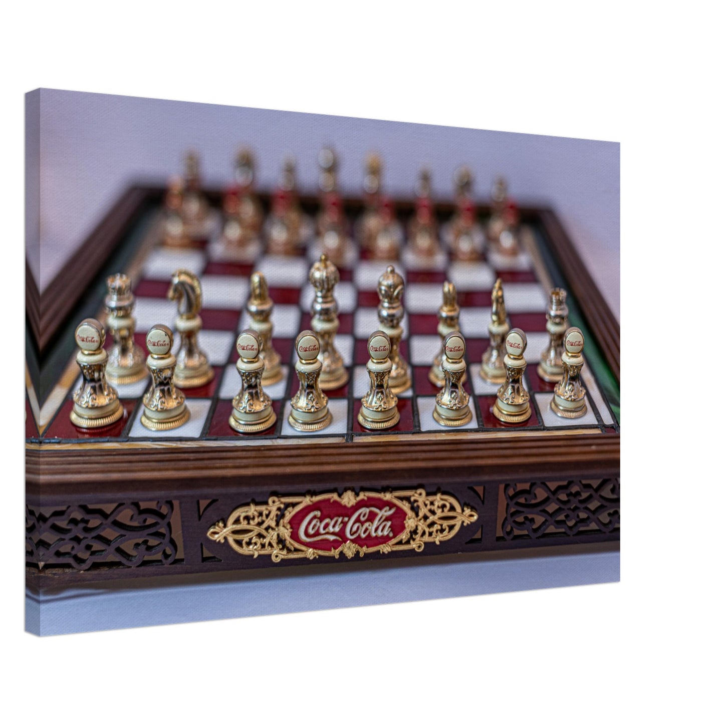 Coca-Cola themed chess set canvas by Istvan Maar Photography - by-side