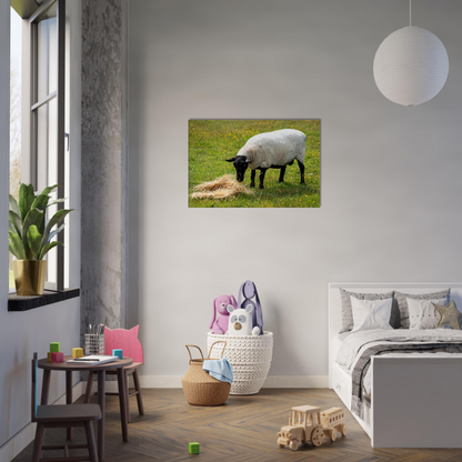 Sheep Domestic Animal Canvas Wall Art Photography, Nursery Print, Nursery Animal Wall Decor, Kids Room, Prints, Stretched canvas by Istvan Maar Photography 02