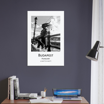 Personalised Budapest Travel Canvas - Little Princess Statue by Istvan Maar Photography - wall art