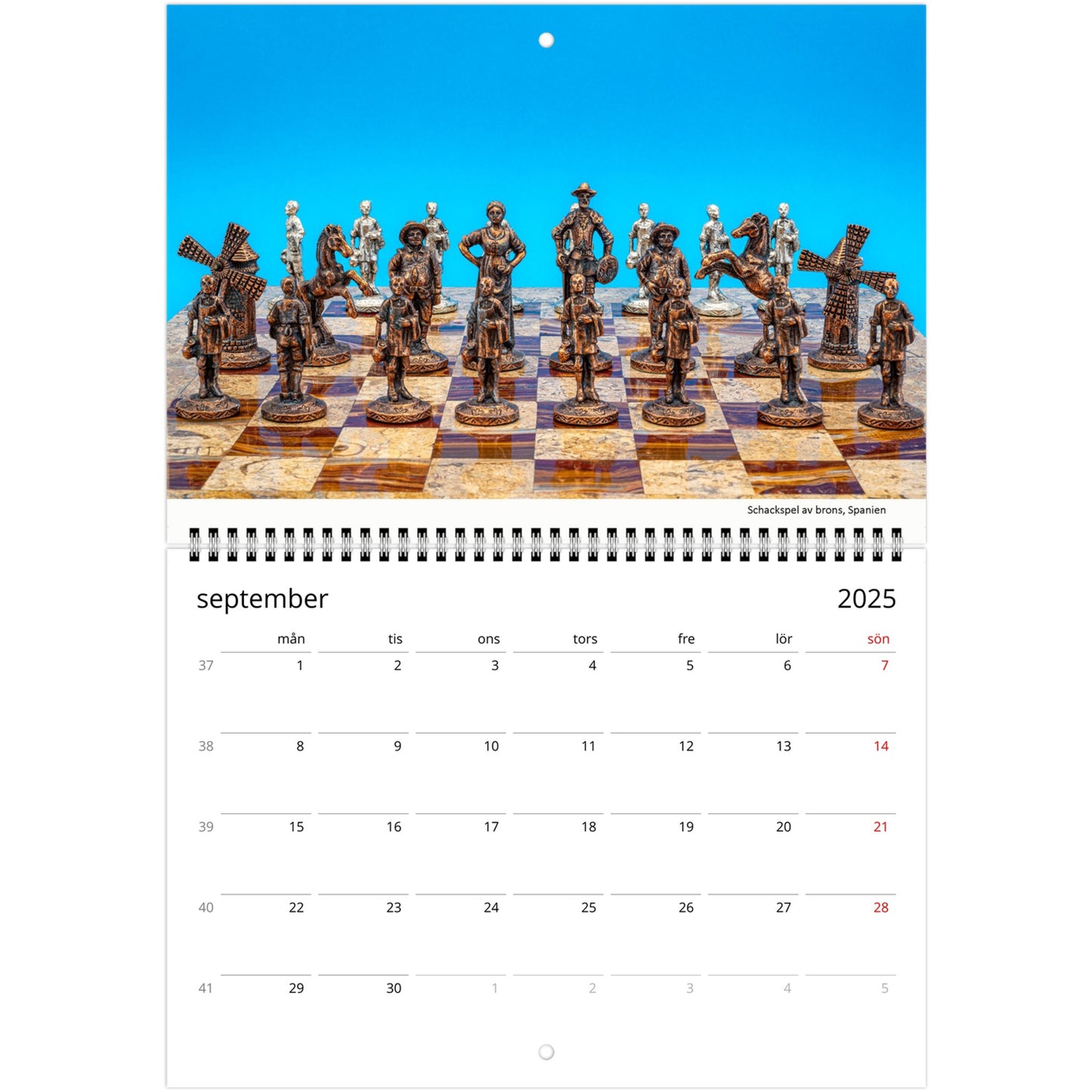 2025 Chess Wall Calendar by Istvan Maar Photography featuring intricate chess sets.