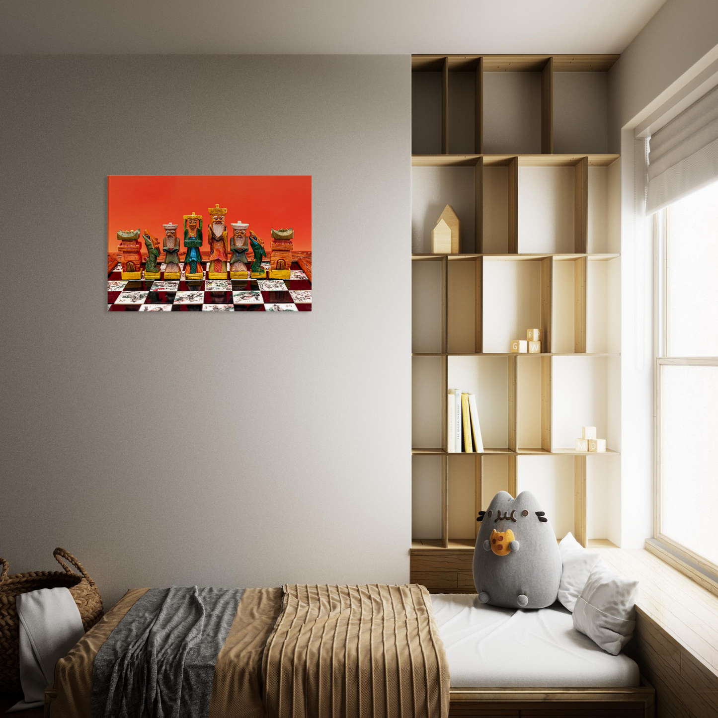 Hand Painted Chess Set Canvas by Istvan Maar Photography - bedroom wall art