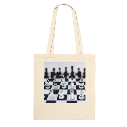 Think Sharp crystal chess tote bag — Classic Natural