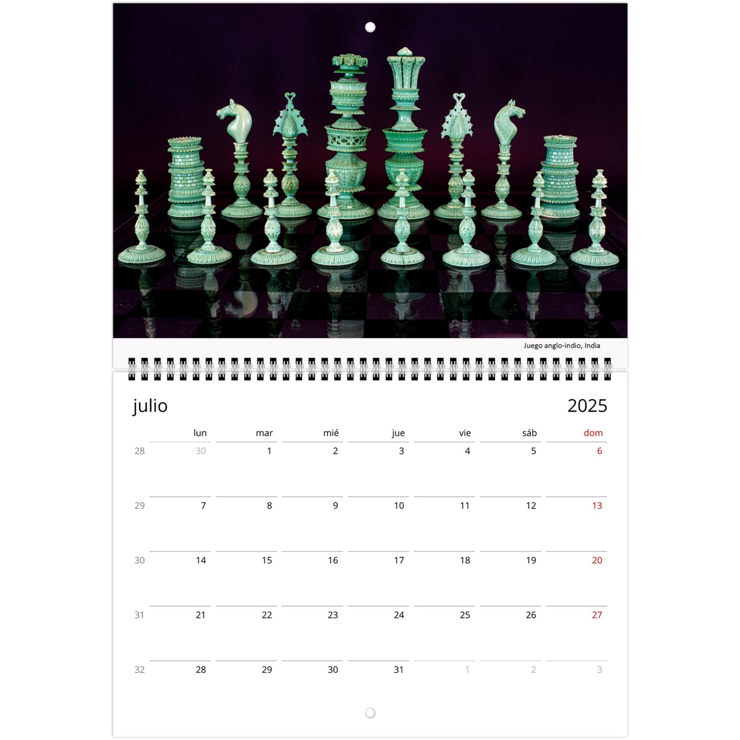 2025 Chess Wall Calendar by Istvan Maar Photography featuring intricate chess sets.