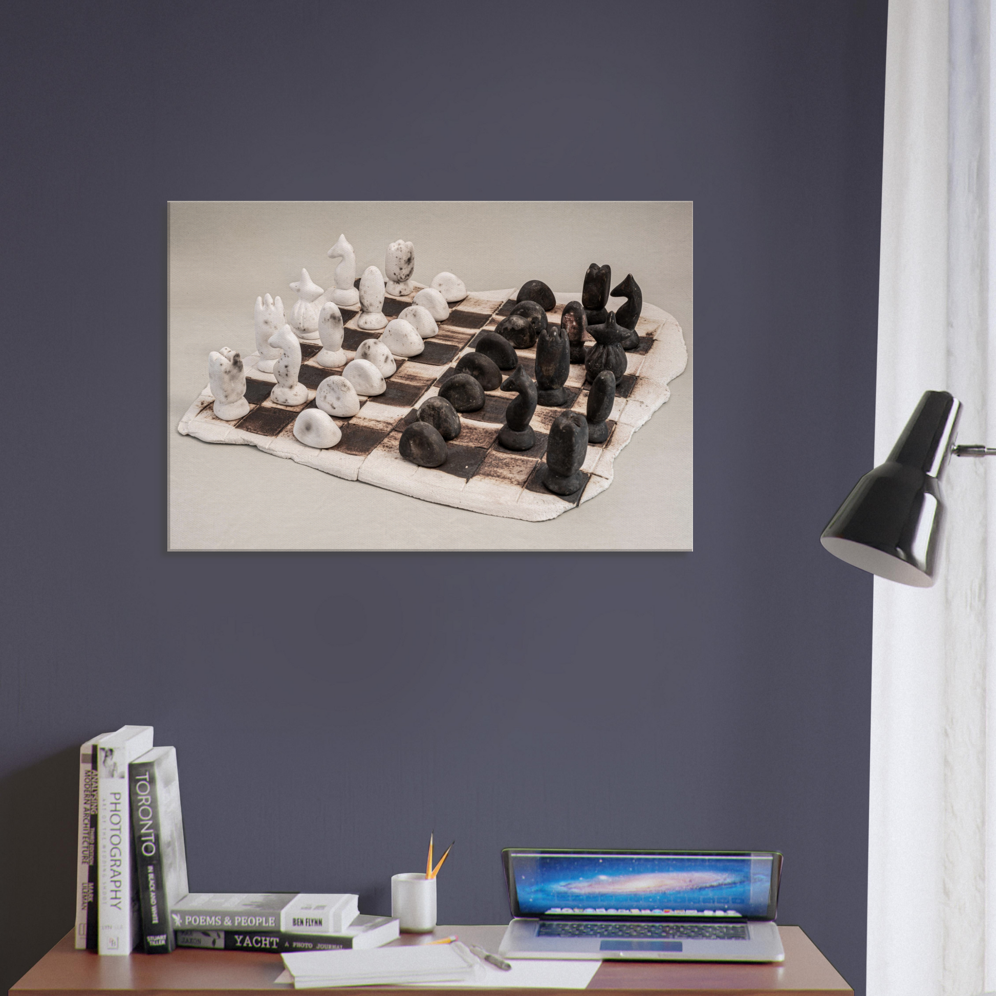 Pebble stone Chess Set Canvas by Istvan Maar Photography - study room