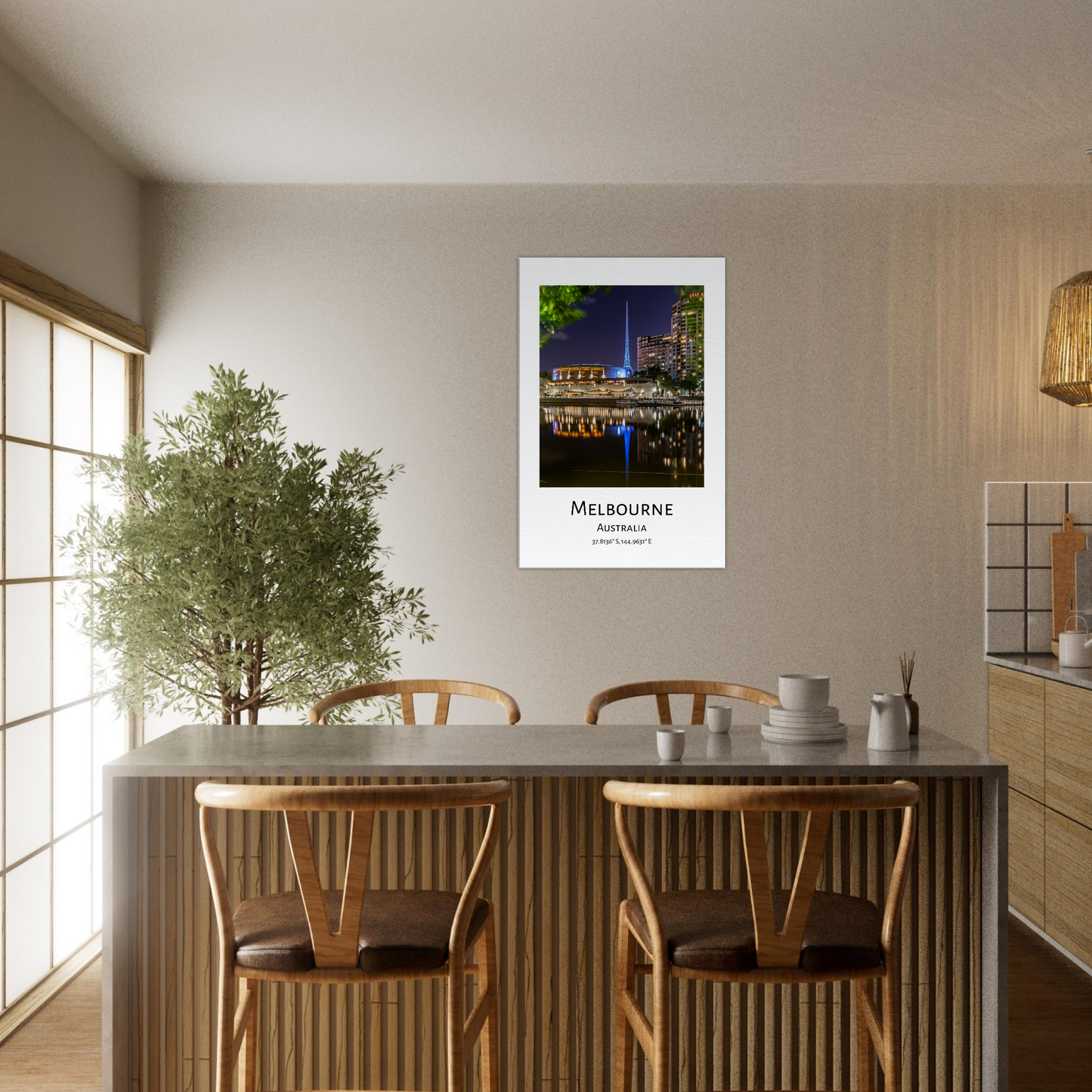 Personalised Melbourne Travel Canvas - Hammer Hall in dining