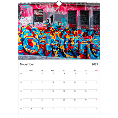 2027 Graffiti Wall Calendar – photography detail of urban street art