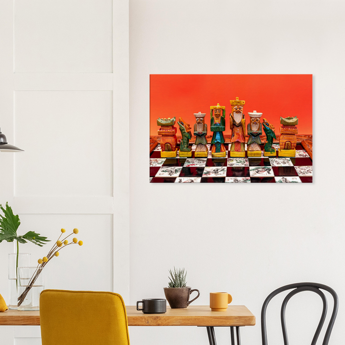 Hand Painted Chess Set Canvas by Istvan Maar Photography - dining room decor