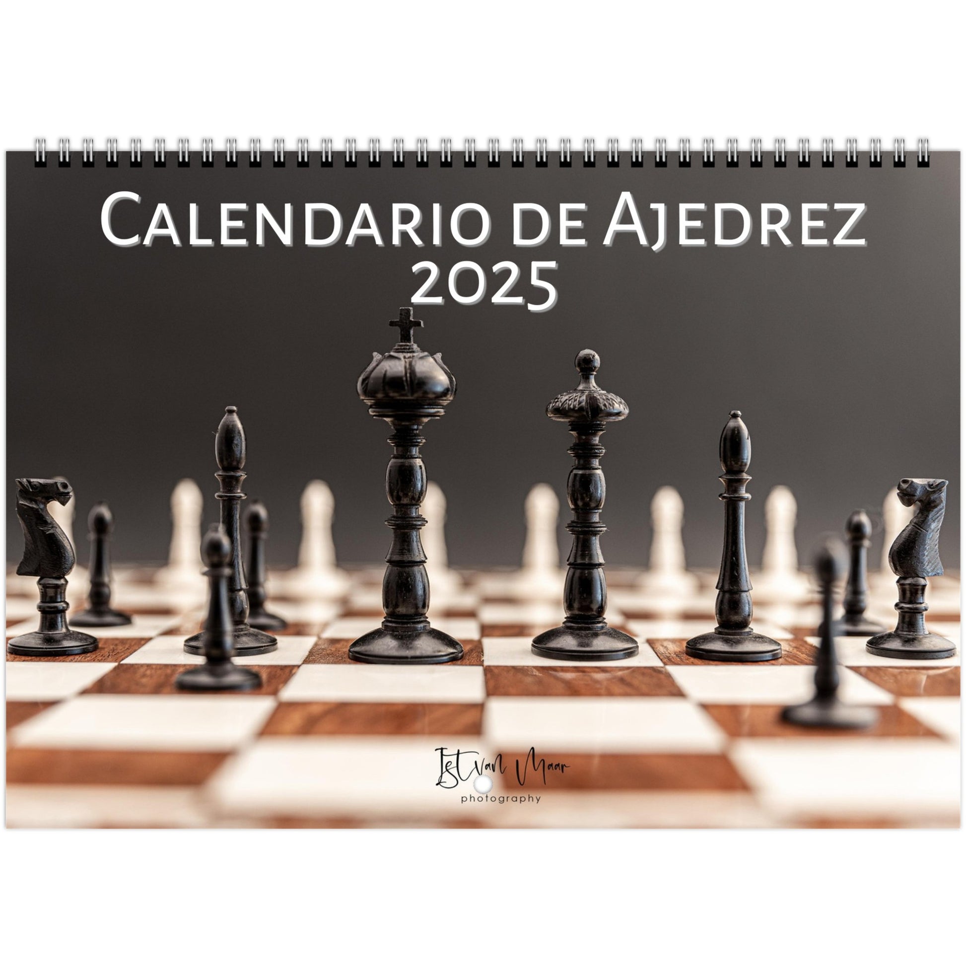 2025 Chess Wall Calendar by Istvan Maar Photography featuring intricate chess sets.