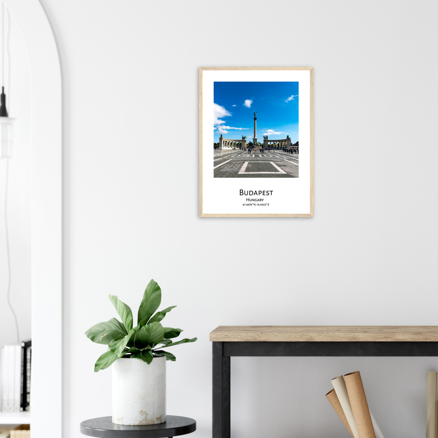 Personalised framed Budapest poster by Istvan Maar Photography - Heroes' Square - lobby