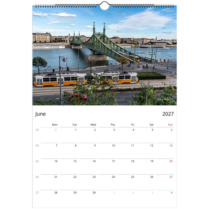 2027 Budapest Wall Calendar - lifestyle wall display in home interior